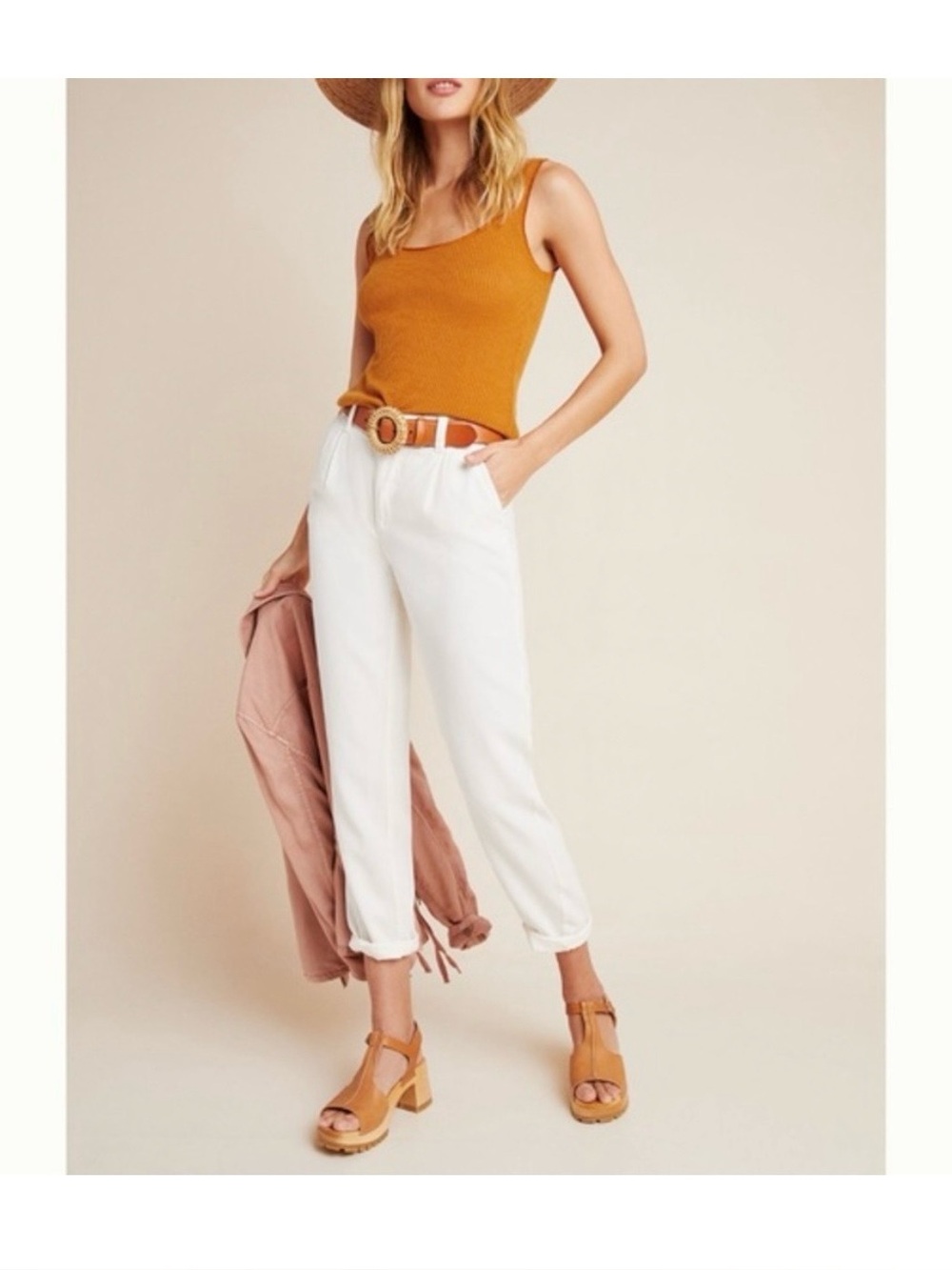 NWT Anthropologie Scout Tapered Pants Ivory size 32